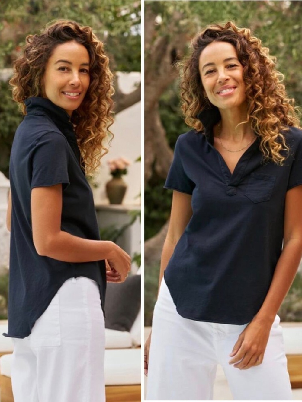 Frank & Eileen Navy Short Sleeve Polo Tee